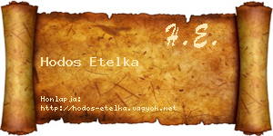 Hodos Etelka névjegykártya